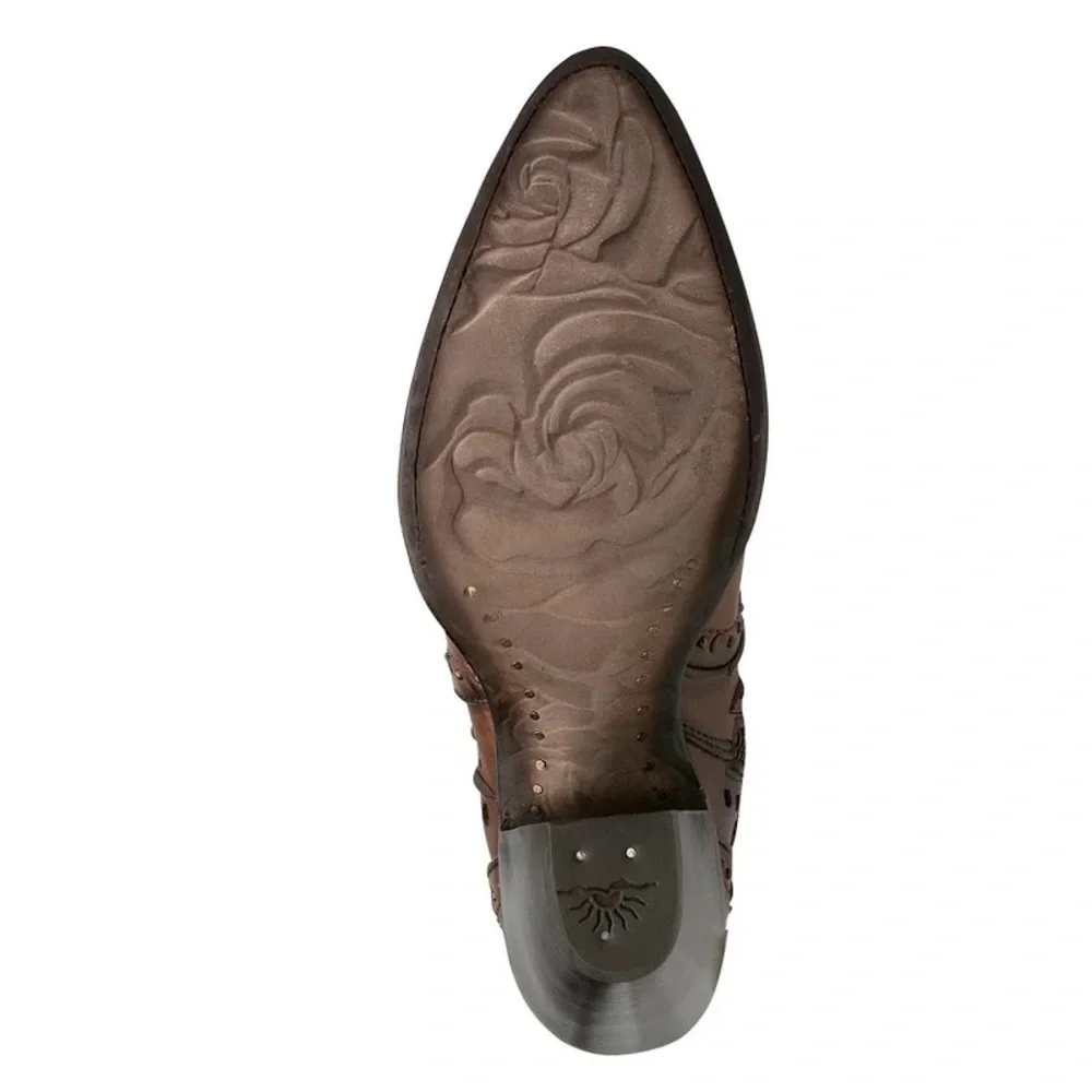 Rio Grande Women's Brown Leather Western Ankle Boots
